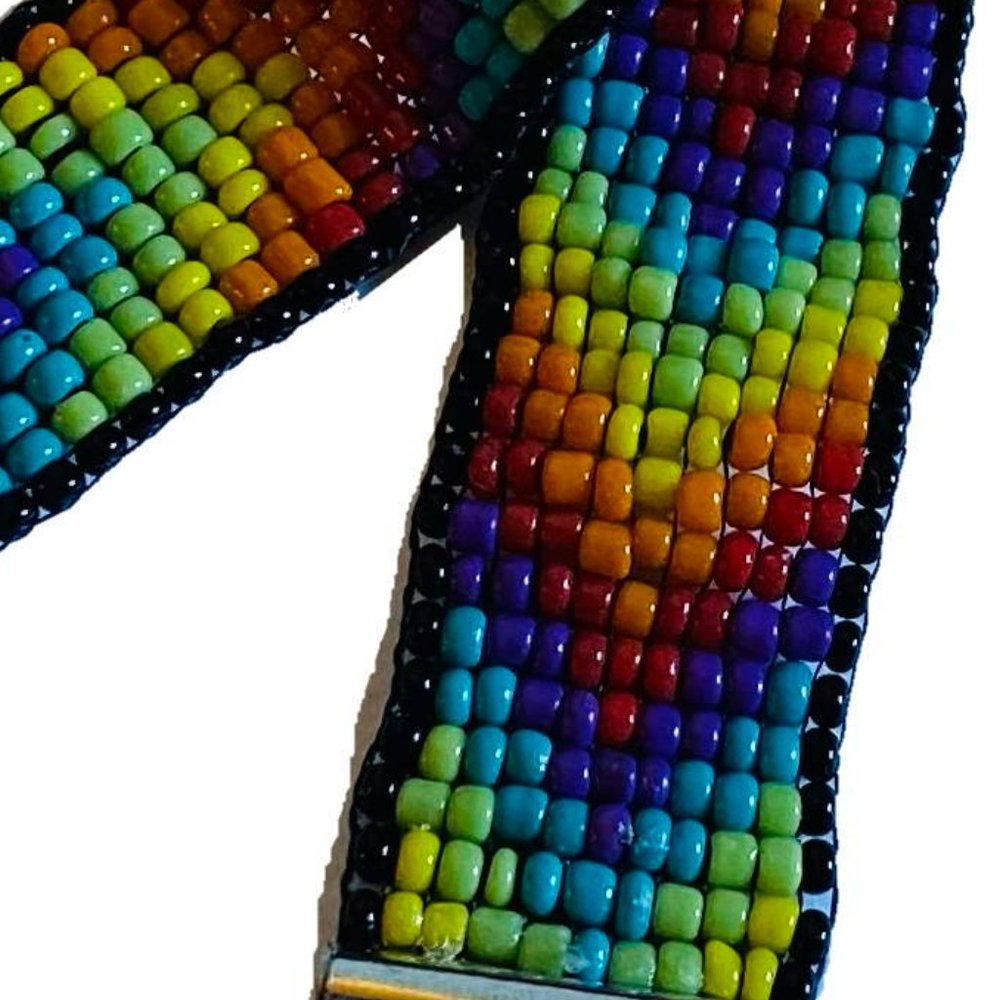 Hand Beaded Rainbow Chevron Bracelet